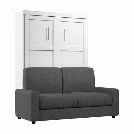 BESTAR Bestar Pur Full Murphy Bed with Sofa (73W) in White 26720-000017